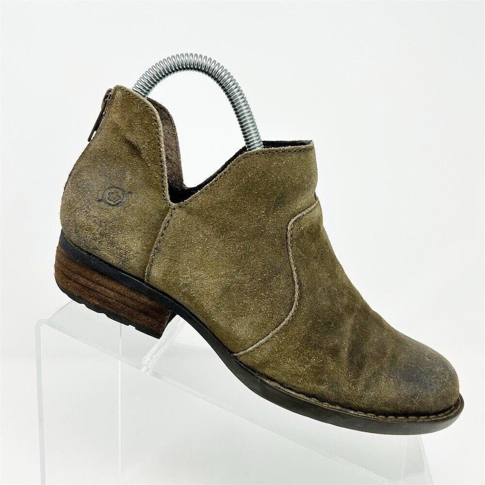 Børn Kerri Womens Ankle Booties Brown Round Toe Back Zip Comfort Casual Size 6